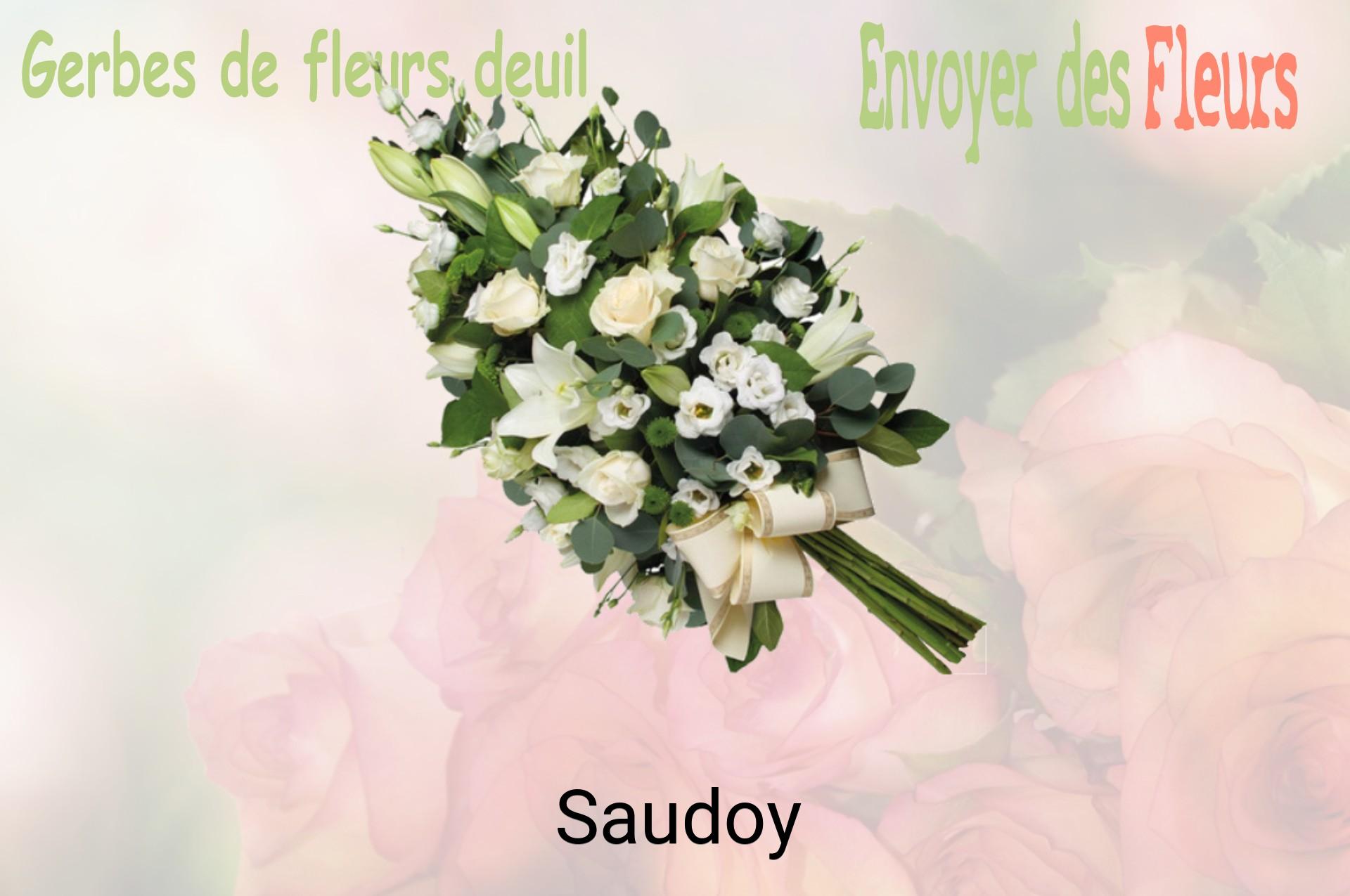 Gerbe de fleurs de deuil livrée à Saudoy